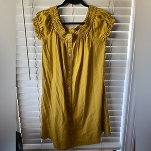 Accepting offers- LOFT Yellow Button-Down Smocked Dress
